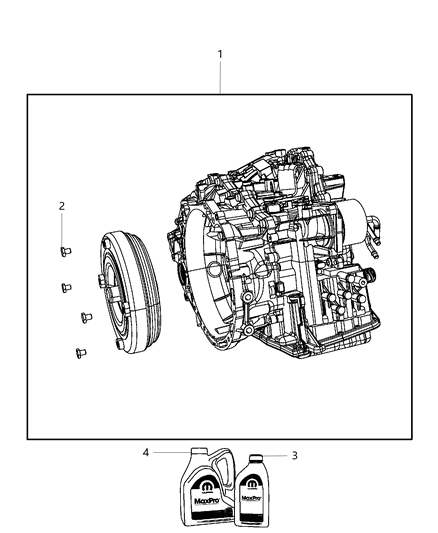 2014 Jeep Compass Transaxle Package With Torque Converter Diagram for R8000676AG