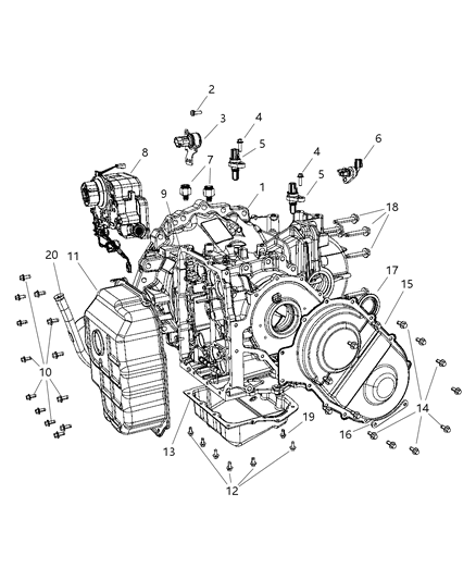 2007 Dodge Avenger Sensor Transmission Pressure Transducer Diagram for 5078708AA