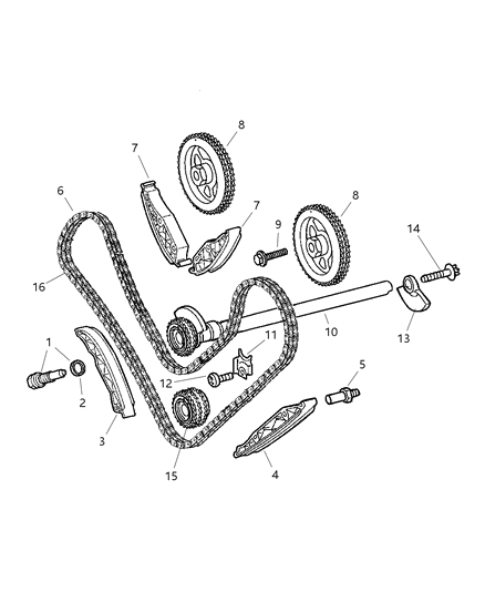 2008 Chrysler Crossfire Upper Guide Diagram for 5099337AA