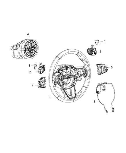 2015 Dodge Charger Switch Evic Steering Wheel Diagram for 68245351AA