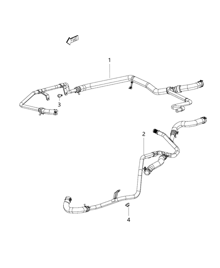 2013 Dodge Charger Hose Heater Return: Hoses, Clamps, Tubes Diagram for 55111208AD