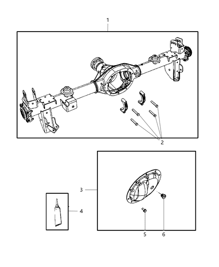2007 Jeep Wrangler Housing - Rear Axle Diagram 2 - Thumbnail