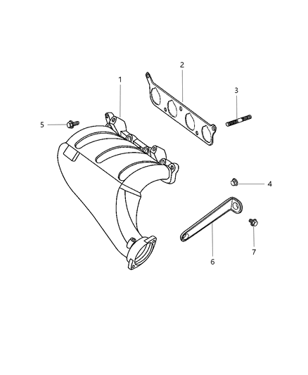 2005 Dodge Neon Intake Manifold Bracket Diagram for 5045004AA