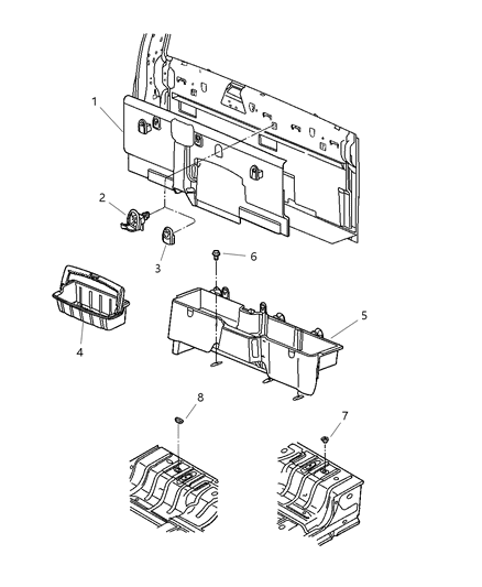 2002 Dodge Ram 1500 Coat Hook, Gray Diagram for 5HG29XDVAC