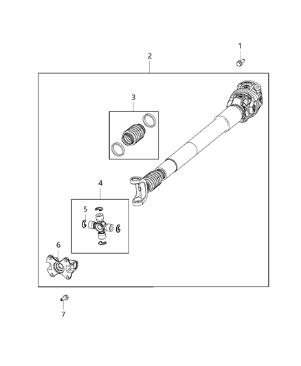 2013 Ram 3500 Pickup Shaft - Drive of Front Axle; Differential And Drive Line Diagram 1 - Thumbnail