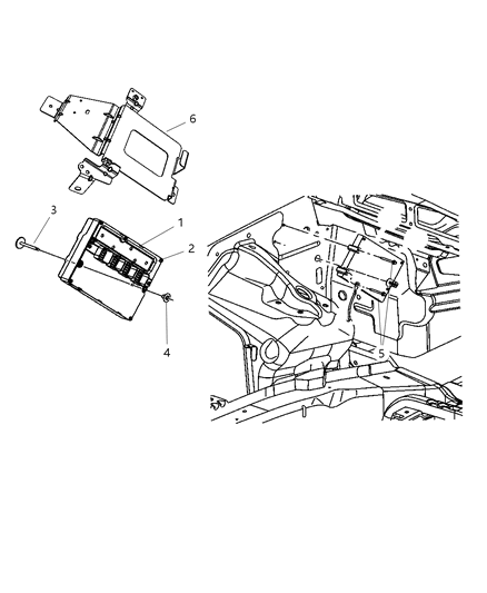 2007 Jeep Grand Cherokee Module Powertrain Control Generic Diagram for R5094354AF