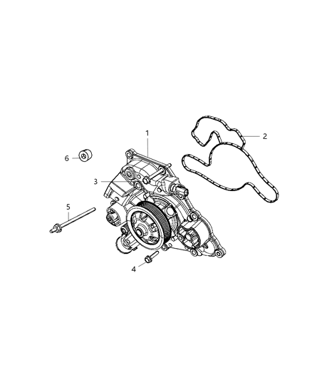 2010 Jeep Grand Cherokee Water Pump & Related Parts Diagram 2 - Thumbnail