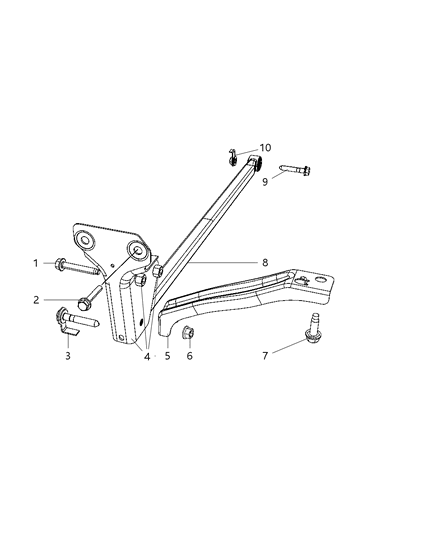 2008 Jeep Liberty Track Bar Support Diagram for 52125349AD