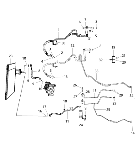 2014 Ram C/V Valve Kit A/C Expansion Diagram for 68164490AA