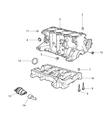 2003 Chrysler Sebring Heater Engine Block Diagram for 5033157AB