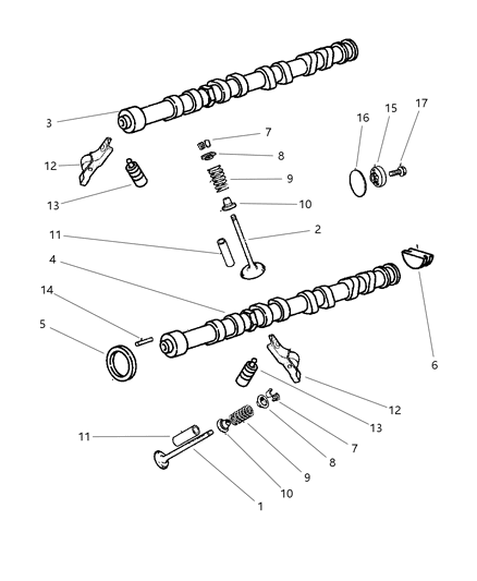 1997 Chrysler Cirrus Camshaft & Valves Diagram 2 - Thumbnail