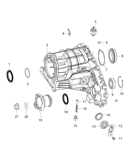 2018 Jeep Wrangler All-new Model Front Case & Related Parts of Automatic Transmission Diagram 1 - Thumbnail