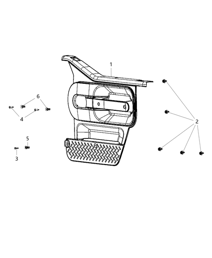 2016 Jeep Wrangler Front Door Trim Panel Diagram 2 - Thumbnail