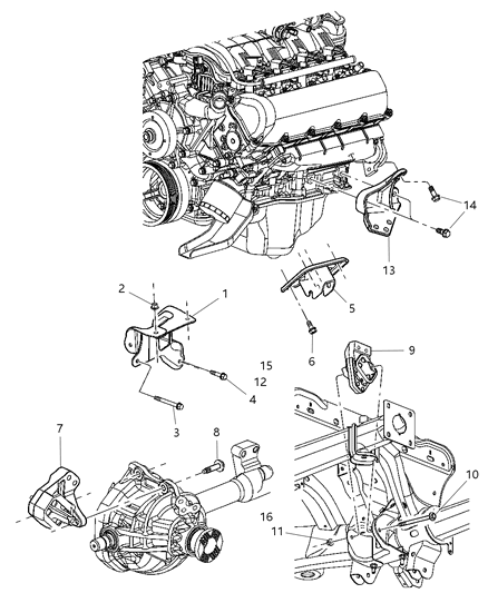 2004 Dodge Durango Engine Mounting, Front Diagram 3 - Thumbnail