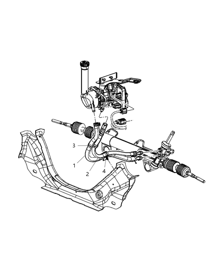 2009 Dodge Durango Power Steering Hose Diagram 2 - Thumbnail