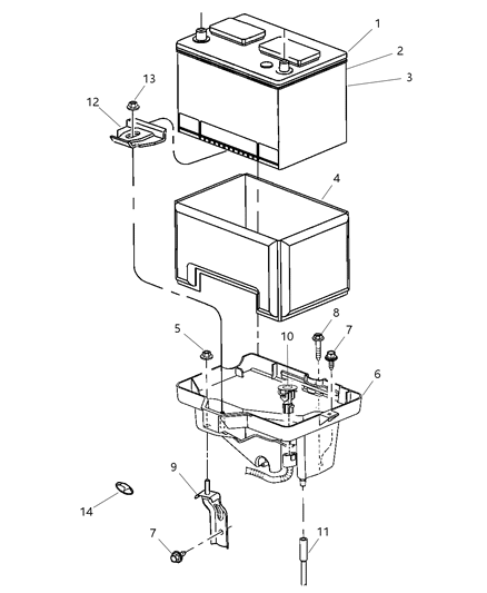 2008 Chrysler Pacifica Battery Tray Diagram for 4719682AC