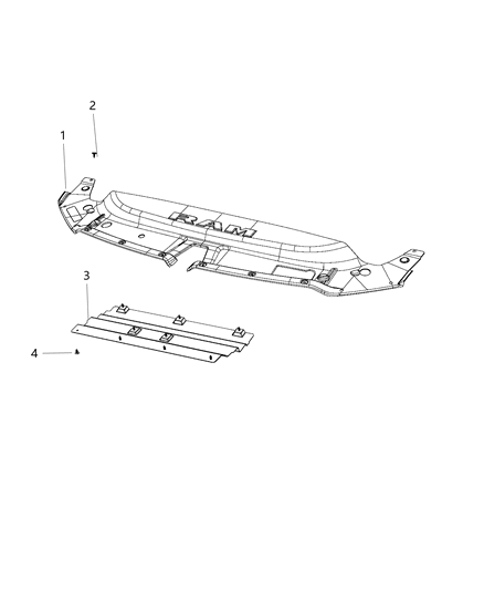 2019 Ram 1500 New Style Radiator Seal, Shields, Shrouds, And Baffles Diagram