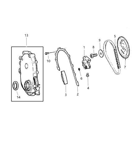 1999 Dodge Dakota Timing Belt & Cover Diagram 1 - Thumbnail