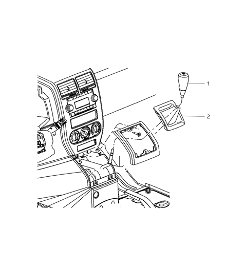 2008 Dodge Caliber Gear Shift Boot , Knob And Bezel Diagram 3 - Thumbnail