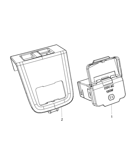 2018 Jeep Wrangler JK (Previous-generation) Power Inverter Outlet Diagram
