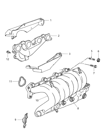 2000 Dodge Neon Heat Shield, Upper Diagram for 4777600AA