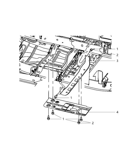2008 Dodge Ram 1500 Transfer Case Skid Plate Diagram 1 - Thumbnail