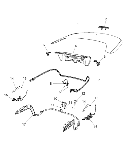 2014 Chrysler 200 Latch Deck Lid Diagram for 4589244AD