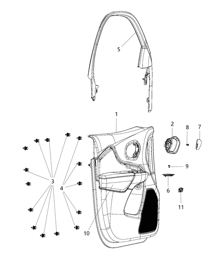 2014 Jeep Cherokee Upper Cover, Front Driver Side Diagram for 1UJ43DX9AB