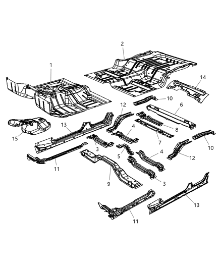 2007 Jeep Wrangler Floor Pan Diagram 2 - Thumbnail