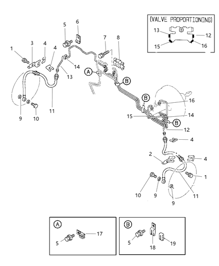 1999 Chrysler Sebring Coupe Front Brake Lines Diagram 2 - Thumbnail