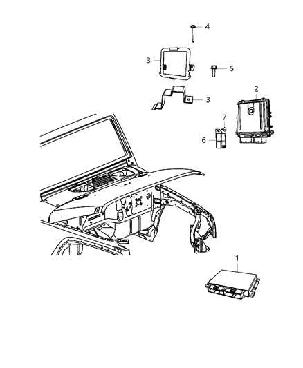 2017 Jeep Wrangler Module Engine Controller Diagram for 68259136AA