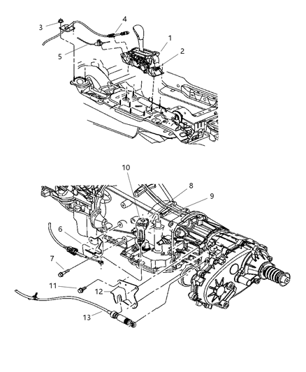 2006 Jeep Liberty Housing And Lever Shifter Diagram for 52109779AC