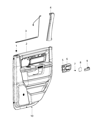 2020 Ram 2500 Lamp Map Pocket LED Rear Diagram for 68367049AC