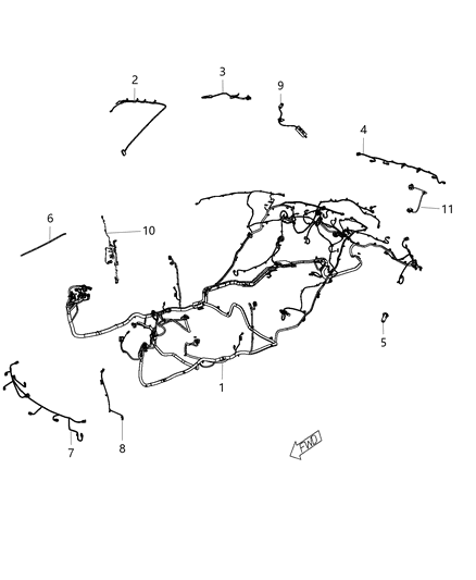 2016 Chrysler 300 Wire Harness, Front Diagram for 68216116AB