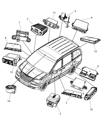 2010 Chrysler Town & Country Yaw Rate Sensor Diagram for 56029427AA