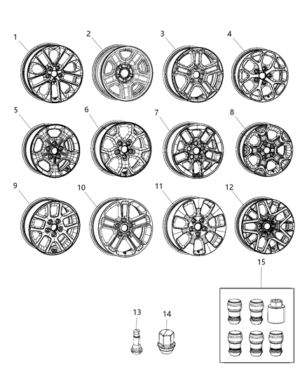 2021 Jeep Wrangler Wheels & Hardware Diagram