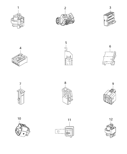 2019 Jeep Renegade Connector Electrical Engine Cooling Solenoid Valve Diagram for 68235748AA