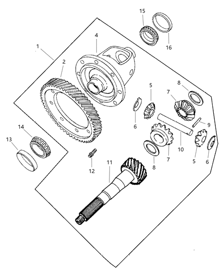 1999 Chrysler Town & Country Differential, Transaxle Diagram for 4799866AB