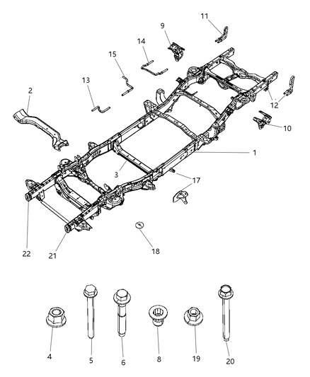 2009 Dodge Ram 1500 Frame, Complete Diagram 1 - Thumbnail