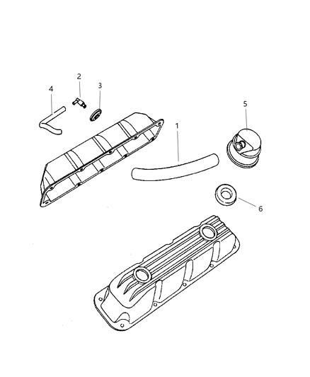 1999 Dodge Durango Crankcase Ventilation Diagram 2 - Thumbnail
