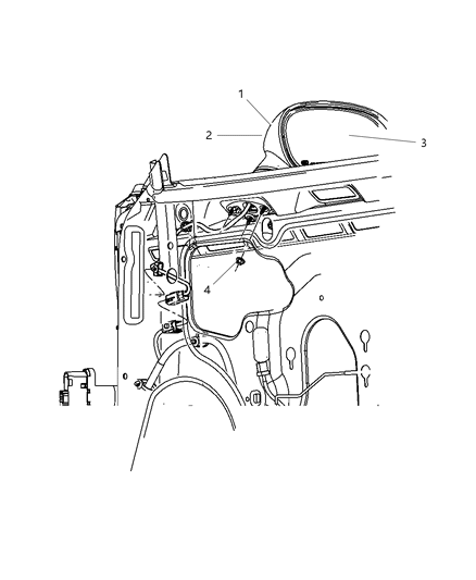 2012 Dodge Challenger Mirror Outside Rearview Diagram for 1GE19DX8AE