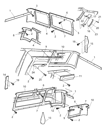 2002 Dodge Ram Van End Cap Nut Diagram for 6503910