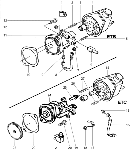 1998 Dodge Ram 2500 Screw, Hexagon Flange Head - M12 X 1.75 X 35. Diagram for 4429637