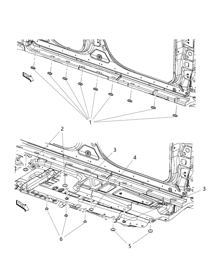 2020 Jeep Cherokee Floor Pan Plugs Diagram 2 - Thumbnail