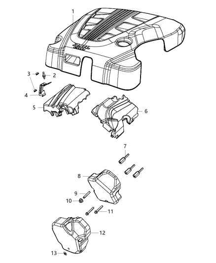 2012 Chrysler 300 Engine Covers & Related Parts Diagram 1 - Thumbnail