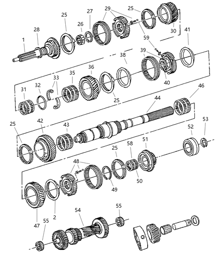 2004 Jeep Liberty Gear Train of Manual Transmission Diagram 2 - Thumbnail