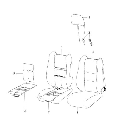 2017 Jeep Grand Cherokee Heated Pad Seat Cushion Diagram for 68206431AB