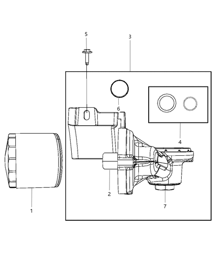 2008 Chrysler Town & Country Adapter Oil Filter Diagram for 4892314AA