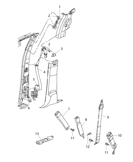 2011 Ram 2500 Seat Belts Front Diagram 3 - Thumbnail