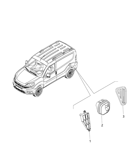 2019 Ram ProMaster City Pressure Vent, Rear Diagram for 68391659AA